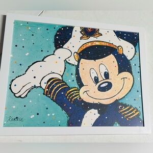 Disney Cruise Line 25th Anniversary Framed Picture Print Captain Mickey New Cert